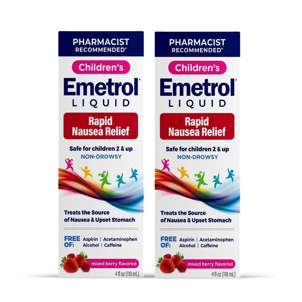 Emetrol pentru copii non-drowsy Relief lichid Greaţă - Use de stomac Medicina - Greaţă Relief pentru copii - mixt aroma Berry - 4fl oz, 2 ambalaj