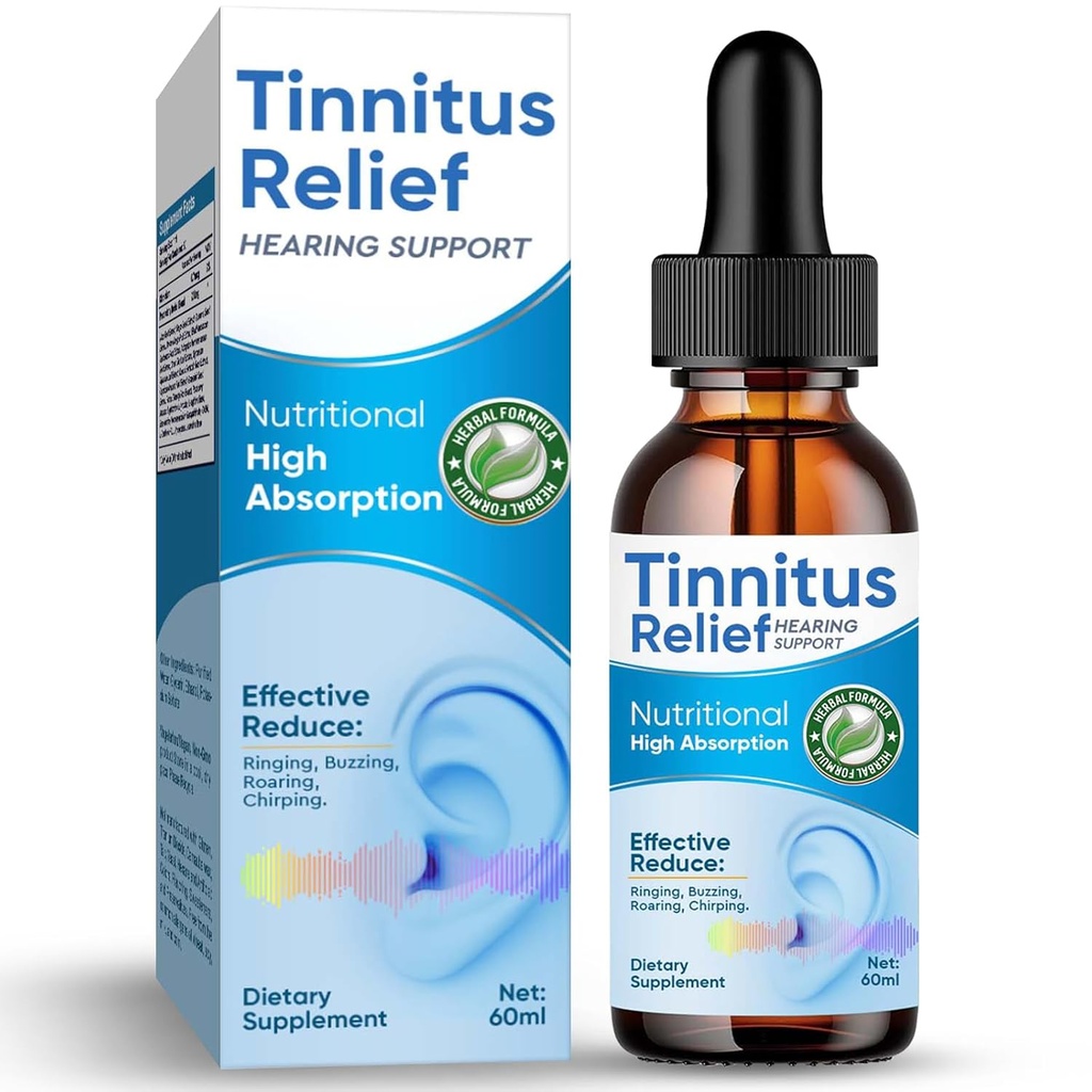 Tinitus Relief pentru urechi inelare, Ingrediente naturale Tinitus Relief Picături ureche pentru infectia urechii, Picături herbal pentru adulți, copii,Reduceți zgomotul urechii & Îmbunătățirea auzului,60ml-Blue