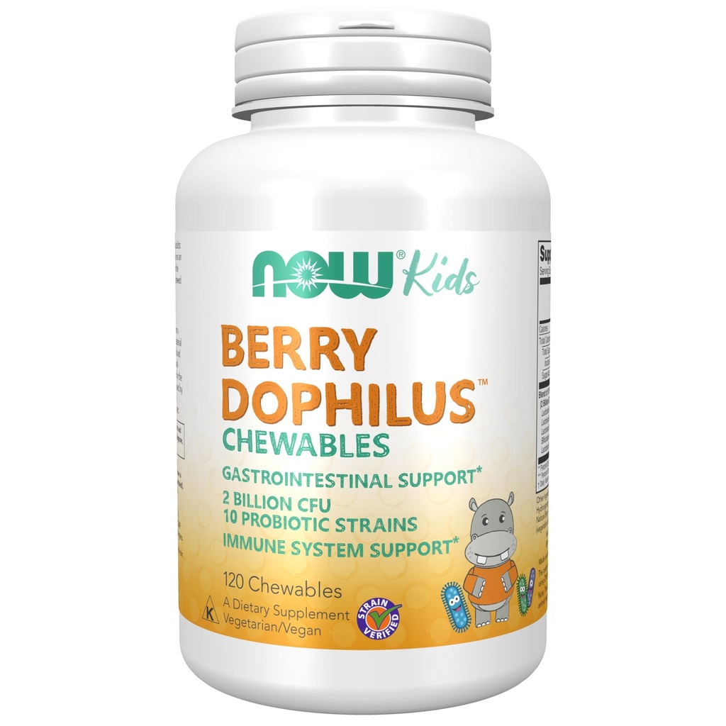 ACUM Alimente Suplimente, BerryDophilusTM cu 2 miliarde, 10 Probiotic Strains, Xilitol îndulcit, Strain Verified, 120 Masticuri, ambalarea poate varia