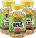 Sunshine Naturals Vitamina E și Aloe Vera Moisturizer. Formula de hidratare pentru piele uscată, relief soothing, nutrisment, și Elasticitatea pielii. Promovează pielea moale şi sănătoasă. 60 flacoane. Cutie cu 3 flacoane