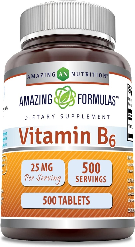 Amazing Formulas Vitamina B6 (Pyridoxine) 25 Mg Suplimentul 