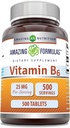 Amazing Formulas Vitamina B6 (Pyridoxine) 25 Mg Suplimentul 