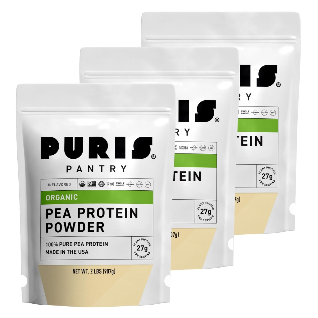 PURIS Organic Pea Proteina Pudră de Pudră de Pălărie Pudră de Păsări Păsării Organice Păsări organice Vegane Păsări organice Păsări de Pădurea Vegană 27g Proteină de Plantă Per Servire 