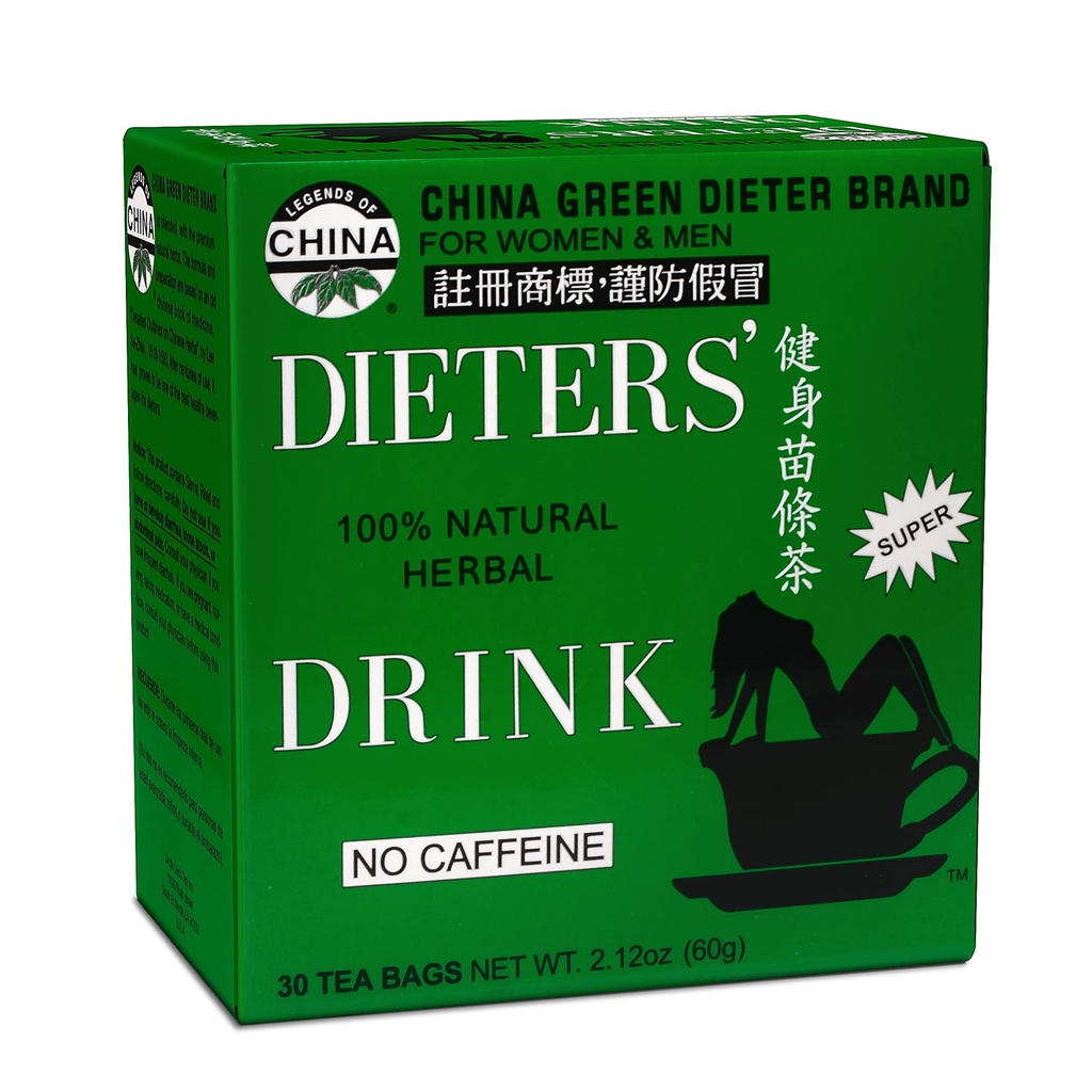 Unchiul Lee's Tea China Green Dieters Tea Cafeine gratuit, 2.12 Oz, 30 Conte