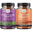 Bundle of Perimenopause Supliment cu Maca Root Vitex Berry & Black Cohosh for Hot Flashes Night Sweats Hormone Balanța & Mood și suport tiroidian cu L Tyrosine Bladderwrack Selenium & Ashwagandha