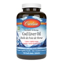 Carlson - Cod Oil Oil Gems, 460 mg Omega-3s + Vitamine A & D3, ulei Arctic de cod-Liver, capsule nordice de ulei de pește, Lemon, 150 Geluri Soft