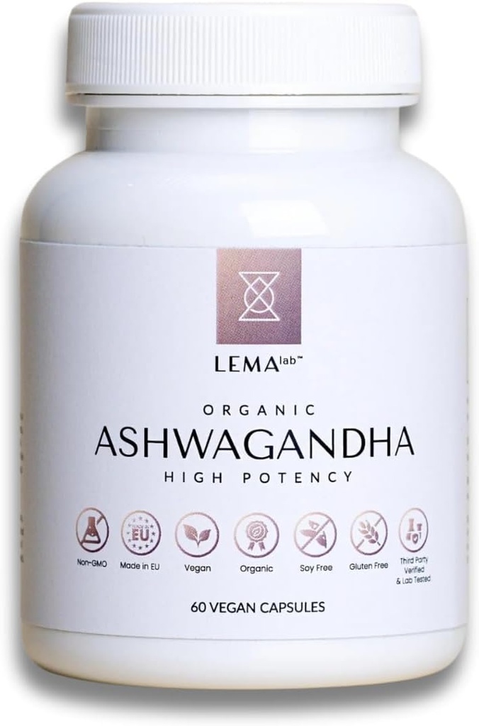 LEMAlab Organic Ashwagandha, 60 capsule Vegane pentru Wellness Global