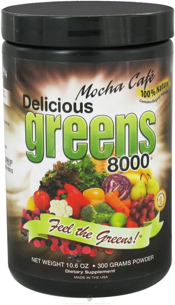 Greens delicioase 8000 Green Food Supplement, Mocha Cafe, 10.6 Ounce