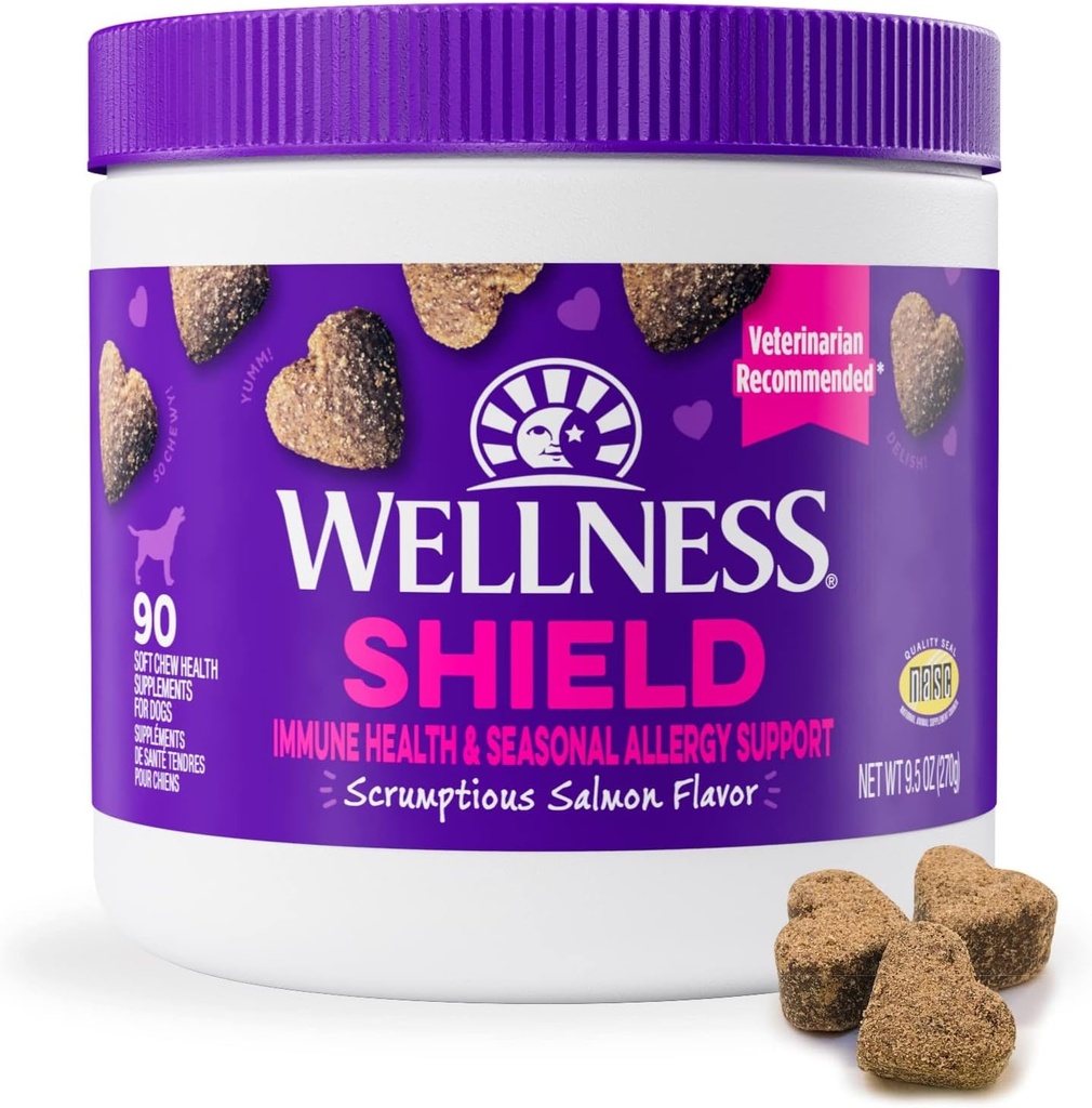 Wellness Somon aromat Soft Chew Imun & Suplimente pentru câini, 90 Conte