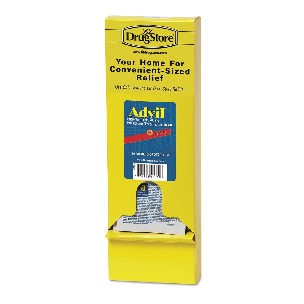 Advil Ibuprofen comprimate, 200 mg, Refill Pack, două comprimate/pachet, 30 Pachete/Box