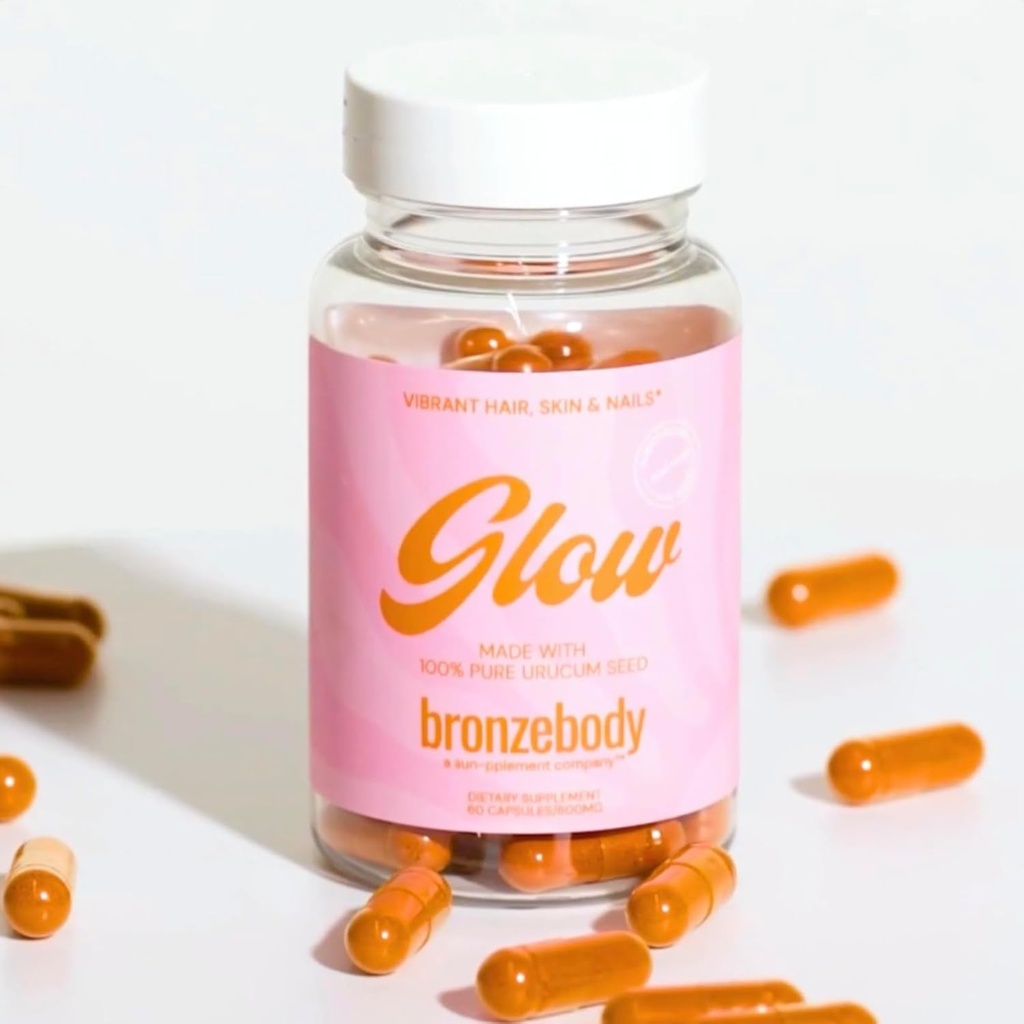 capsulele de bronz GLOW® au accelerat vitaminele Tanning Vegan A Tocotrienols Antioxidanţi Melanin Colagen Urucum (ROUCOU, Annatto, Bixin, Urucu) Suplimentul Herbal Detox Aditiv gratuit (60ct)