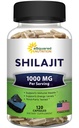 aSquared Nutrition Shilaj 1000mg - 120 capsule - Pure Shilaj Extract Supliment și pulbere Complex Pastile - Natural Humec & Acid pelvian & Trace Minerale - Alternative la Resin & Drops