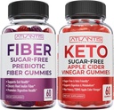 Atlantis Nutriţie Zahăr Prebiotic Gratuit Fibră Gume pentru adulţi 2-Pack (120 Gume) + Zahar gratuit Keto Apple Cidru Oţet 60 Gume