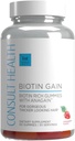 Consulta sanatate BIOTIN GANE Gummies cu ANAGAIN - Reducerea pierderii parului - testat clinic - 10.000 mcg Biotin Vitamina B7 pentru a sprijini cresterea sanatoasa a parului, piele si unghii pentru femei si barbati - 60 Conte