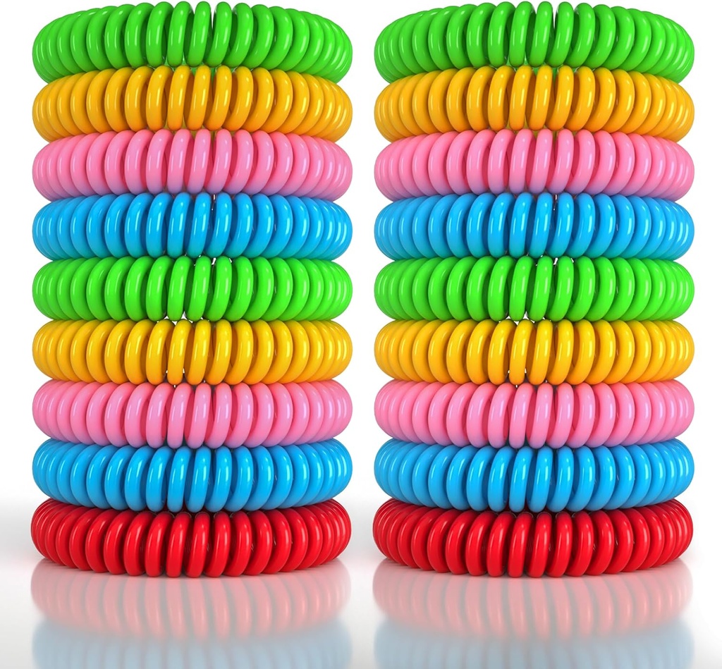 18 Pack Țânțar brățări repelente pentru adulți și copii, benzi impermeabile de DEET-Free, înfășurate individual Wristband-uri replicante