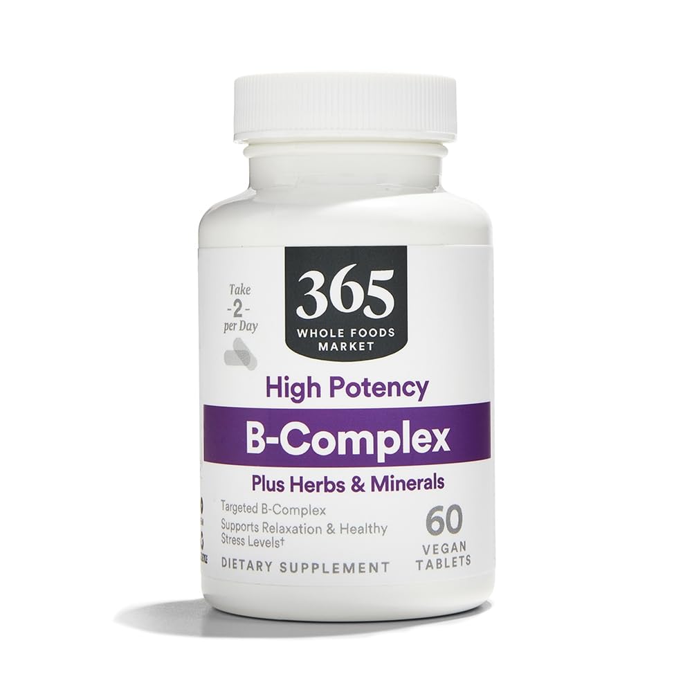365 Valoare zilnică, B Complex Hi Potency w/ Herbal Support, 60 t