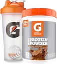 Bundle of Gatorade Shaker Bottle for Gym, 28 Ounce, Plastic and Gatorade Whey Proteine Powder, Chocolate