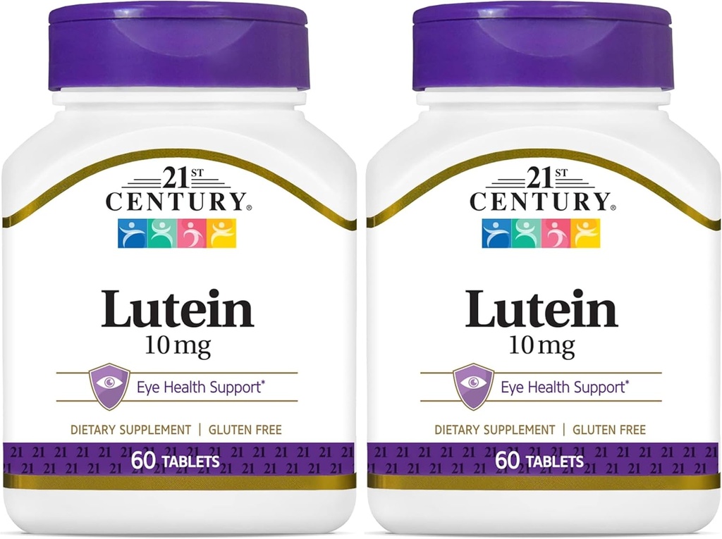 21st Century Lutein 10 mg comprimate, 60 Count (Pachet de 2)