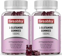 L Glutamina 1000 mg Gummies - Muscle Relief & Imunity Supplement, Amino Acid with Magneziu Glicinate, Vegan & Non-GMO, Gluten Free (120 Count)