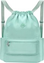 Backpack cordon cu Ud Pocket Gym Backpack Apă-Rezistent Cinch String Bag Beach înot pentru femei