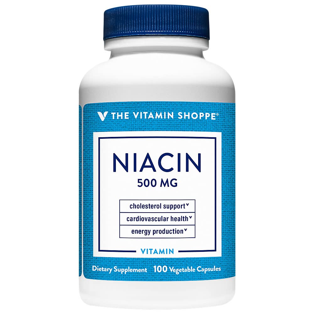 Suportul pentru vitamina Shoppe Niacin - Colesterol - 500 MG (100 capsule vegetale)