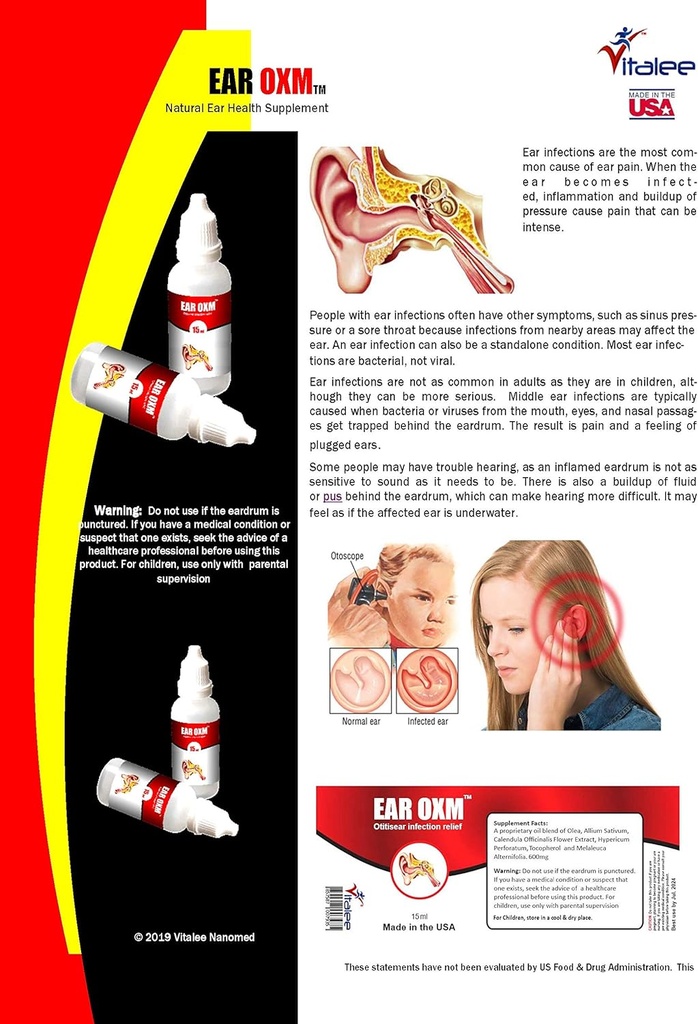 Dureri de urechi şi picături de infecţie ale urechii (1 flacon, 15 ml)