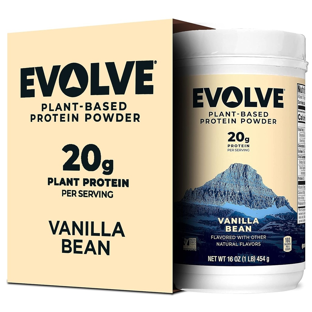 Evolve Proteine Powder, Ideal Vanilla, 20g Proteine, 1 Pound (Pachet de 2)