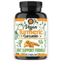 Curcumina vegana cu extract de piper negru (60 capsule Veggie-2 luna de aprovizionare), 95% Curcuminoide - toate antioxidant natural puternic pentru sprijin comun și ajutor (1 flacon)