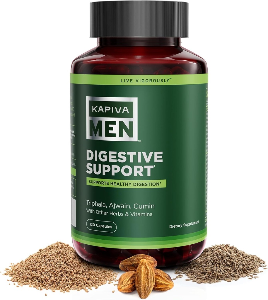 Suplimentul de suport digestiv cu Triphala, Ajwain, chimin, și alte plante aromatice și vitamine, susține Digestie sănătoasă și sănătate gută, 60 de zile de aprovizionare, 120 capsule