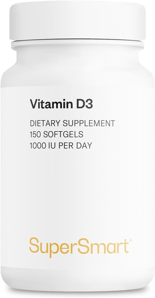 SUPERSMART - Vitamina D3 1000 UI pe zi - Vitamine pentru consolidarea oaselor - Celulele Protector 