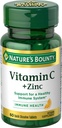 Natura's Bounty Vitamina C + Zinc, Suplimentul de vitamine, Sprijină Imuna Sănătate, 60 mg, 60 comprimate