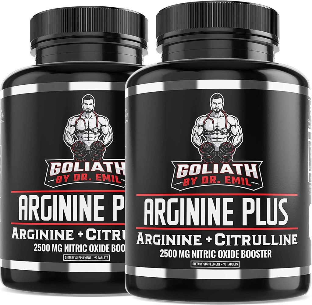 Dr. Emil's ARginINE Plus - L Arginine + L Citrulină - 2500 MG comprimate cu doză mare fără rapel - Supliment cu oxid nitric pentru vascularitate și sănătate cardiacă (Arginina AAKG și Citrulină Malate 2:1)