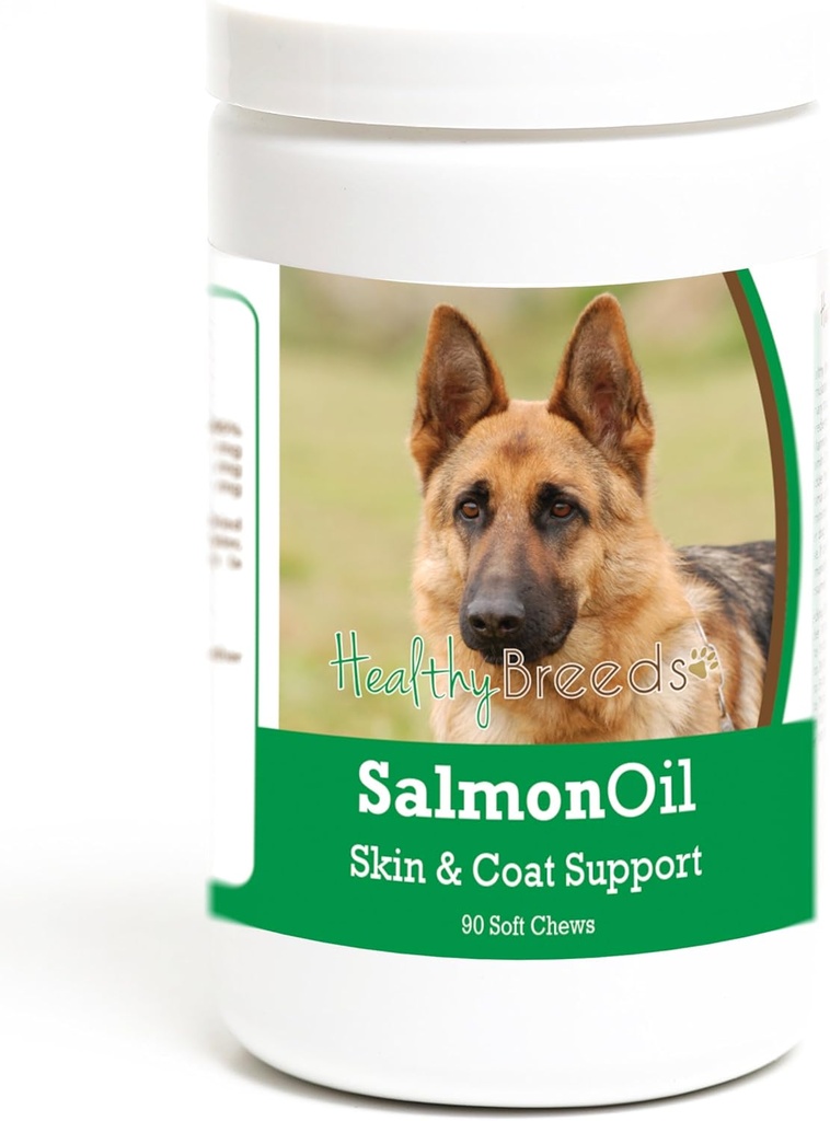 Rase sănătoase German Shepherd Somon ulei moale Chews 90 Conte