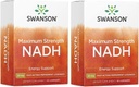 Swanson Putere maximă NADH - Peppermint rapid Acting Lozenges pentru a promova sănătatea creierului și suport energetic - Vitamina B3 Coenzime pentru a ajuta la lupta împotriva oboselii - (30 comprimate, 20 mg fiecare) 2 ambalaj