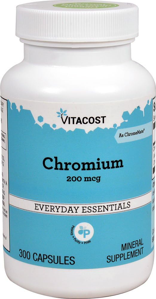 Vitacost GTF Crom Polinicotinat sub formă de ChromeMate - 200 mcg - 300 capsule