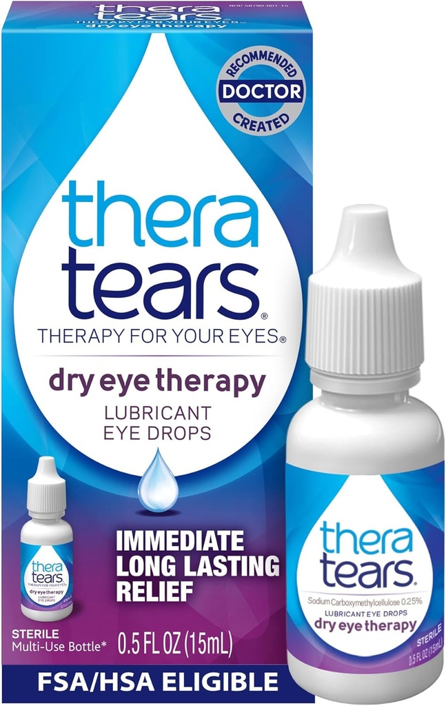TheraTears Dry Eye Therapy Eye Drops for Dry Eyes, 0.5 Fl Oz