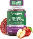 Ciuperci Reishi Mushroom Gumies, Aroma delicioasa de mere - Mushroom Herbal Supplement Gummy pentru adulti Sustine Immune Health, Relaxare & imbatranire sanatoasa - Gumiile calmante pentru somn - 60 Serviri