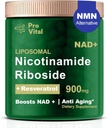 Supliment NAD, NAD Liposomal Nicotinamidă Ribozidă 900 mg - NMNH Supliment alternativ - extra concentraţie Liposomal NAD + Suplimente cu Resveratrol pentru Anti-Îmbătrânire, Energie, Focus - 80 Capsule