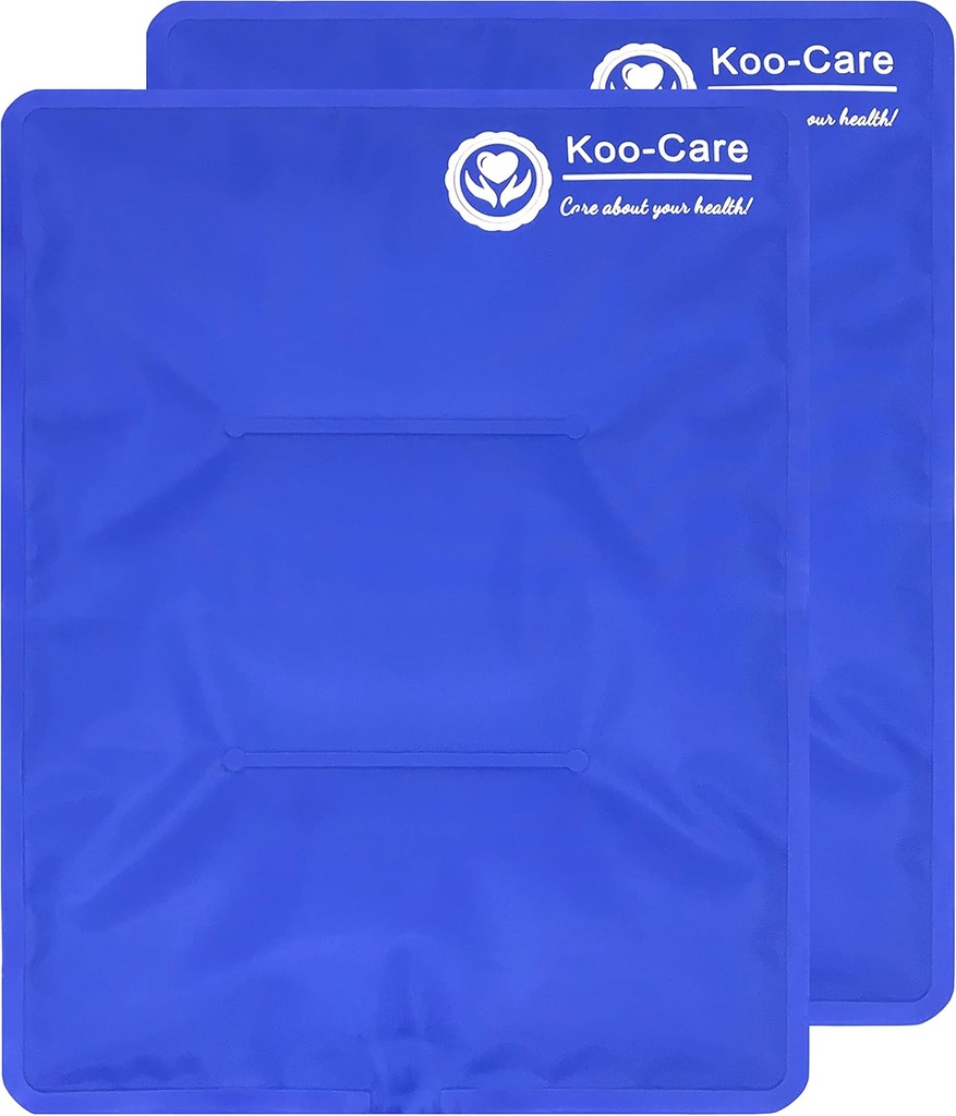 Koo-Care pachet mare flexibil de gheață Gel pentru leziuni Reutilizabil cald rece compresa - potrivit pentru umăr braț, spate, Hip, genunchi, Shin, picioare durere de relief, Umflare, terapie fizică (L, 11" x 14") Cutie cu 2 flacoane