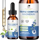 Magneziu Glicinate picaturi lichide Supliment complex cu Taurate, Malate pentru calm, Crampi de picioare, Energie 