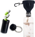 Container cu pulbere de proteine pentru a merge Funnel cu aluminiu aliaj mini de buzunar cutie cu pilule și Clip Carabiner Funnel suplimentar cu capac pentru sticla de apă Pre antrenament Gym Mini Funneluri de călătorie Shaker Cup