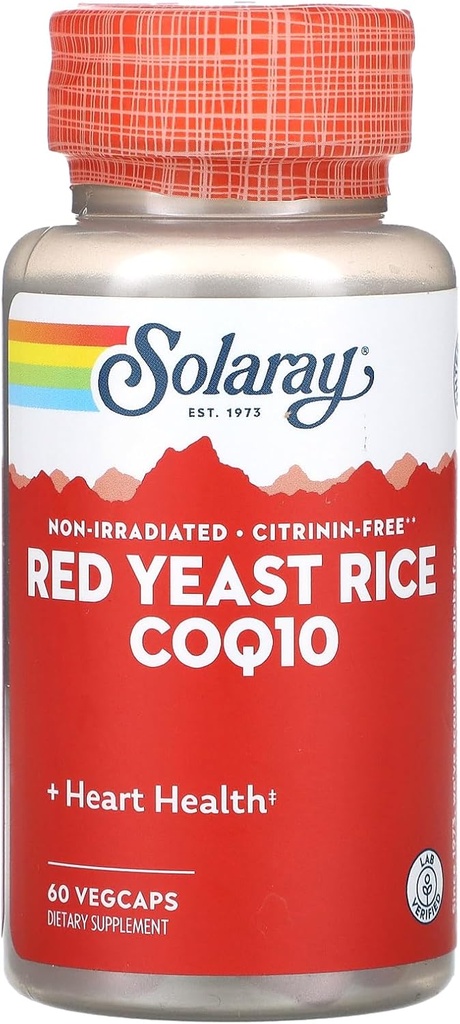 Solaray Red Yeast Rice Plus CoQ-10-60 Capsule vegetariene
