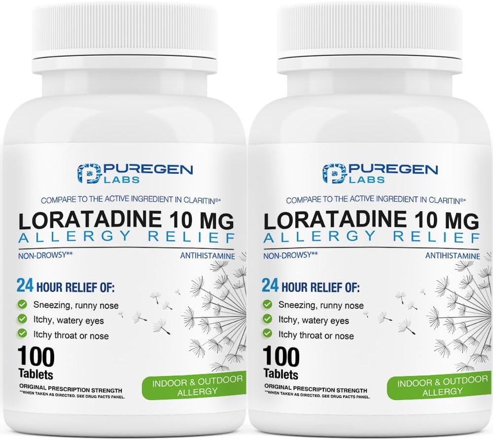 Puregen Labs Alergie Relief, Loratadină 10mg, 100 comprimate 