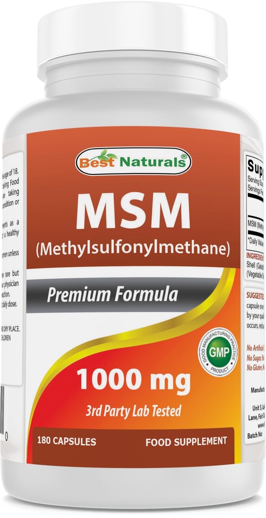 Cele mai bune Naturale MSM 1000 mg 180 capsule