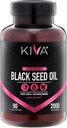 Kiva Black Seed Oil Softgel Capsule - Rece-Pressed (2000), 2%+ High Thymochinone (TQ), 100% Nikella Sativa Seed Oil, 90 Vegan Softgels