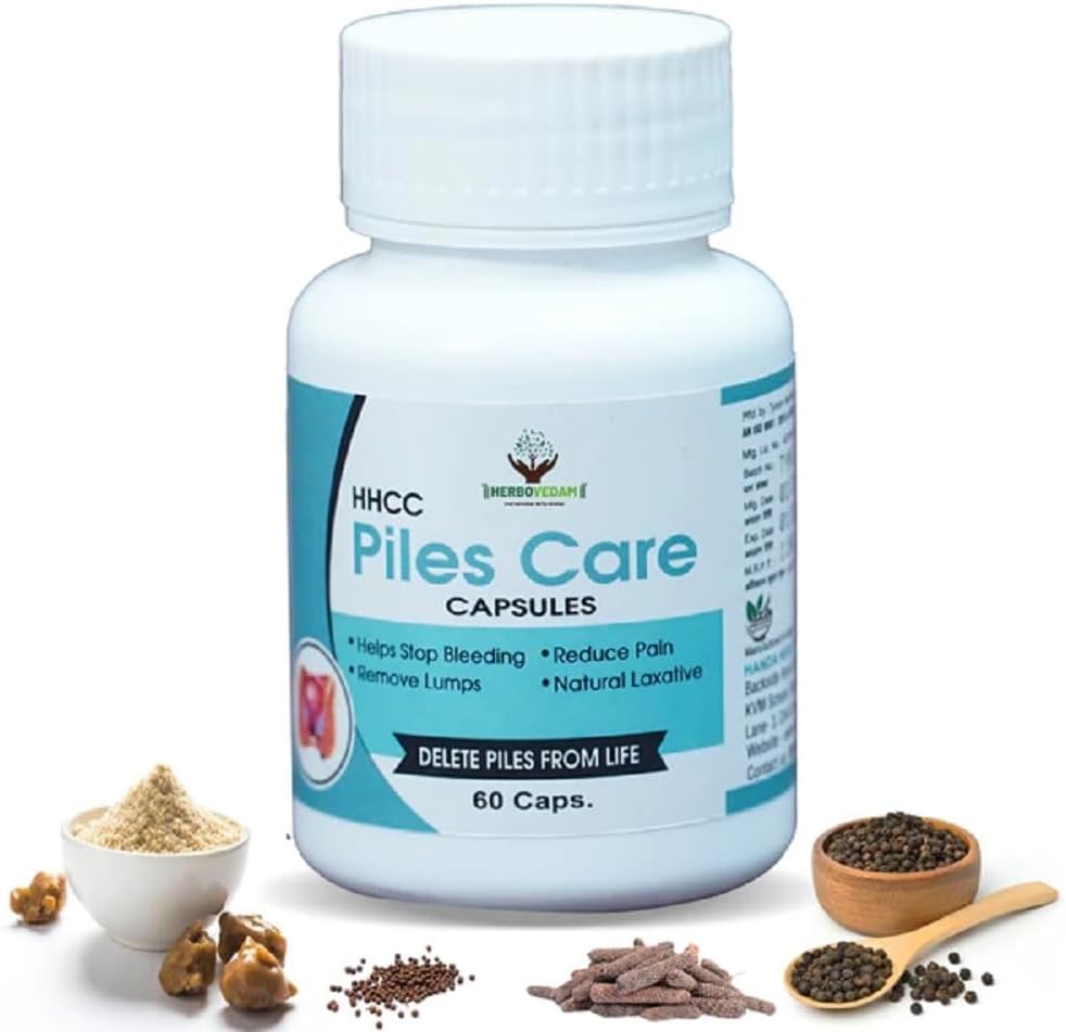 HERBOVEDAM Ayurvedic Piles Tratament de ingrijire pentru a reduce durerea si eliminarea pompelor Capsule
