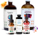 LICHIDHEALTH Ultimate Baritric supliment de vitamina lichid Bundle - Daily Bariatric Multivitamine cu fier, Calciu, Magneziu, Vitamina Vegan D3 & Organic B12 - Chirurgie Bariatrică trebuie să aibă, Statele Unite ale Americii Made