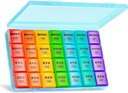 XL Largly Weekly Pill Organizator 4 ori pe zi, 7-Day pastile şi Organizator AM PM, Big Compartments Pill Case, lunar Organizator de medicamente 28 zile Distribuitor de ulei de peşte