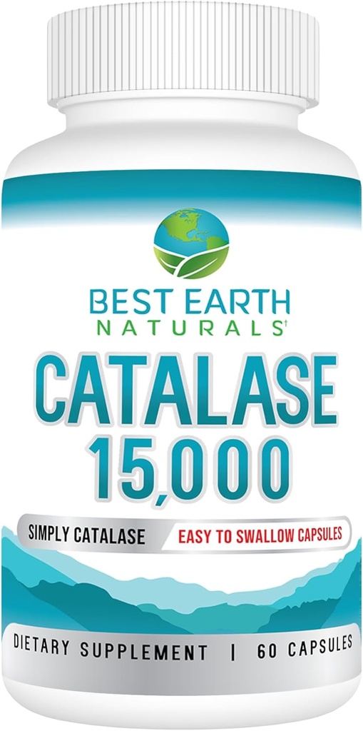 Cele mai bune Naturale Pământ Catalase Supliment 15.000 - Suplimente pentru parul puternic - 60 capsule (60 de zile de aprovizionare)