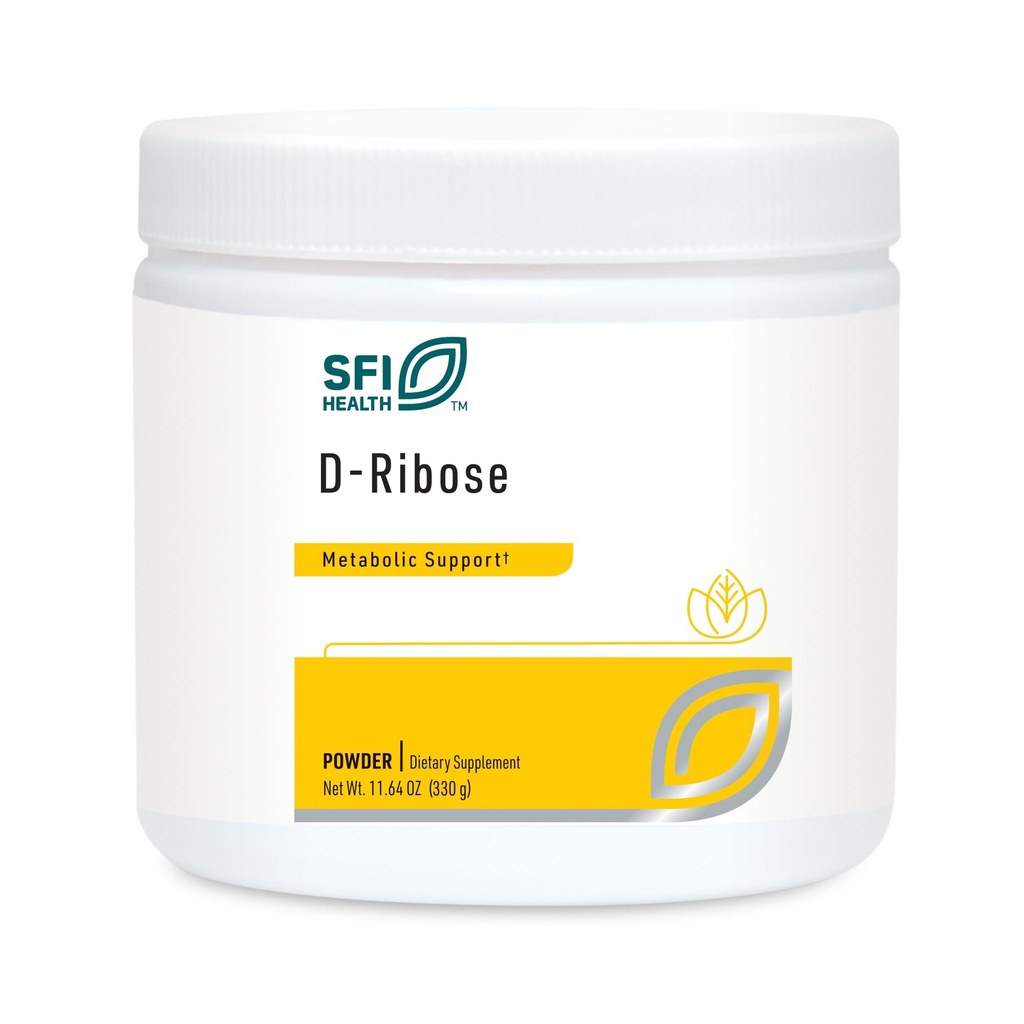 Klaire Labs SFI Health D-Ribose Powder - Energy Metabolism & Cardiovascal Supplement D-Riboză hipoalergică cu gust dulce natural, uşor - Amestec în apă sau suc (300g / 10.58oz)